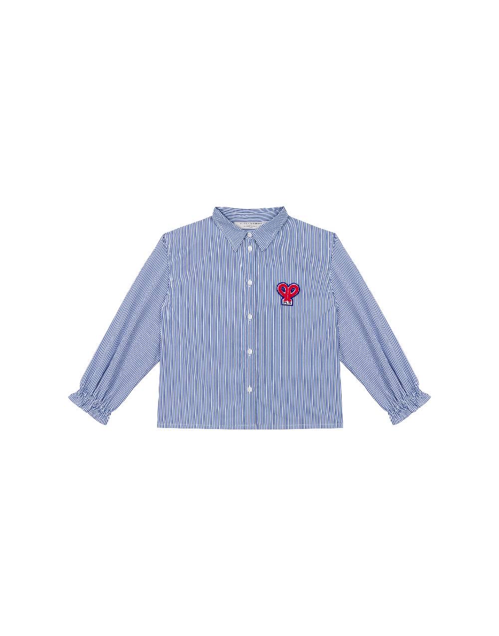 Philosophy Di Lorenzo Serafini Kids camicia in popeline rigato con patch 'doppia P' Nuovo