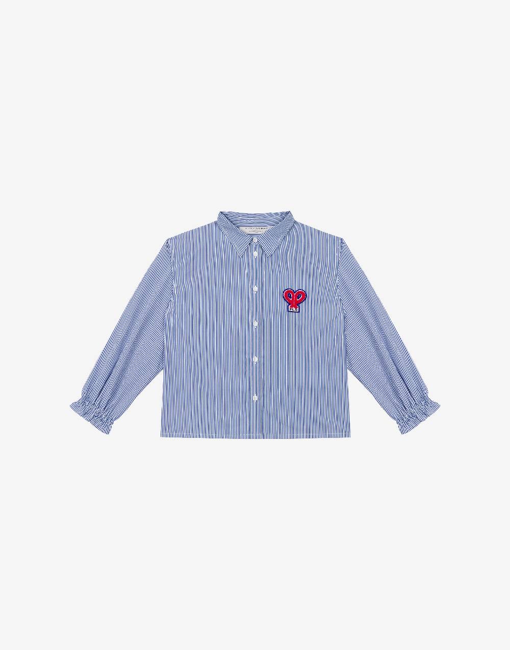 Philosophy Di Lorenzo Serafini Kids camicia in popeline rigato con patch 'doppia P' Nuovo