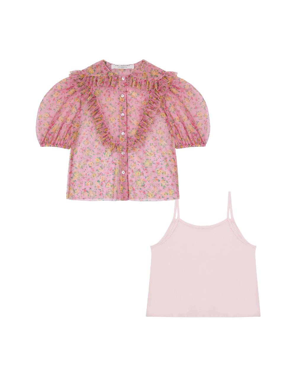 Philosophy Di Lorenzo Serafini Kids camicia in tulle con stampa fiori Spedizione Gratuita