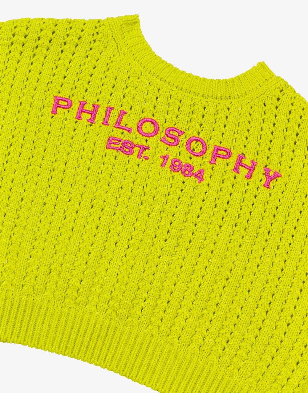 Philosophy Di Lorenzo Serafini Kids gilet in maglia con ricamo logo Shopping Online