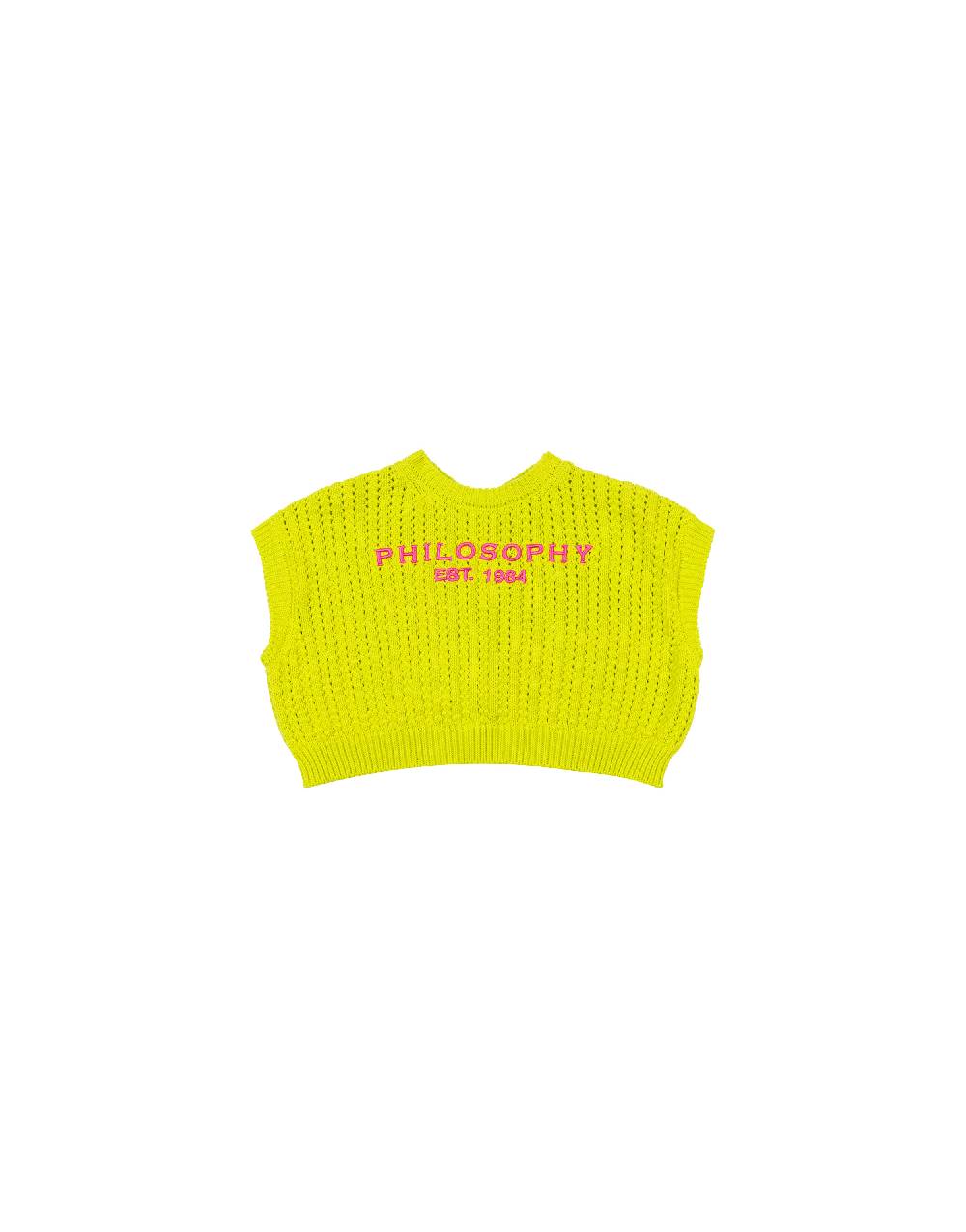 Philosophy Di Lorenzo Serafini Kids gilet in maglia con ricamo logo Shopping Online