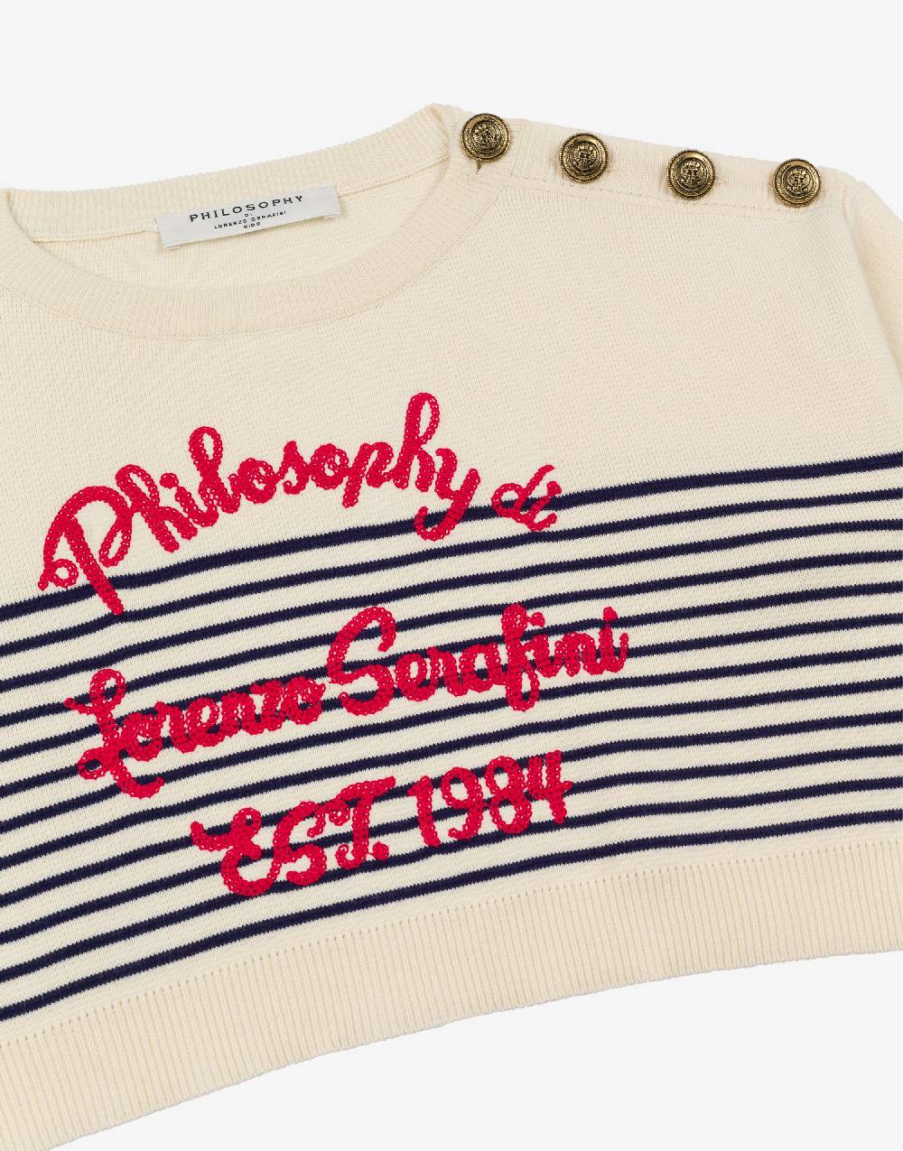 Philosophy Di Lorenzo Serafini Kids maglione in cotone a righe marinière Presa