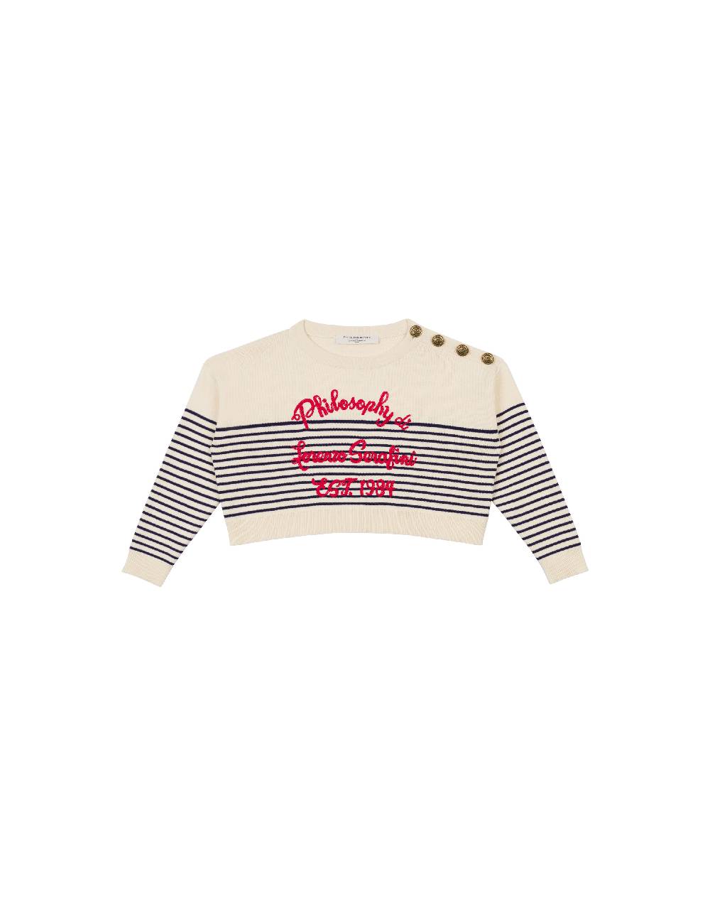 Philosophy Di Lorenzo Serafini Kids maglione in cotone a righe marinière Presa