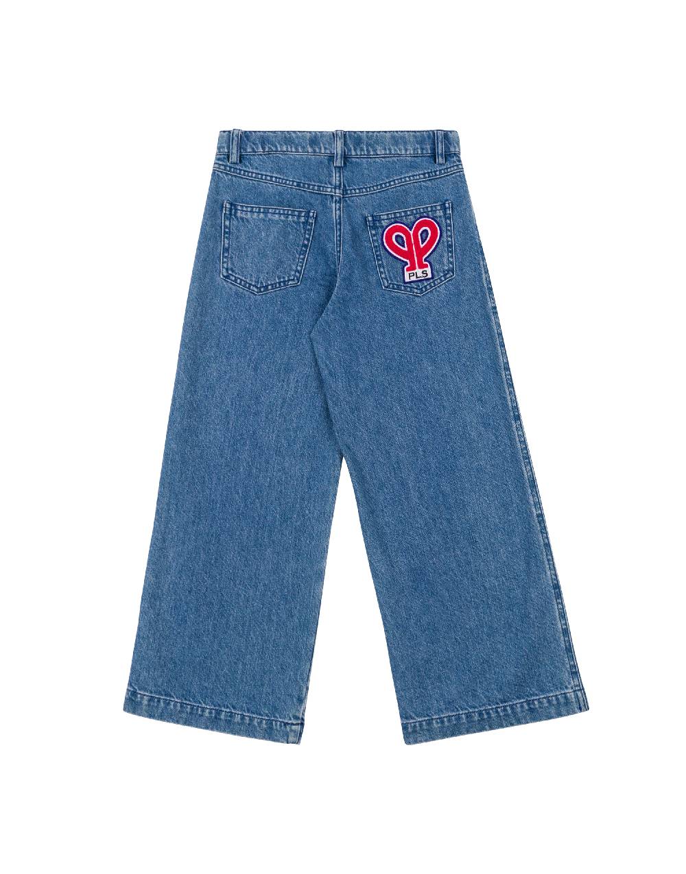 Philosophy Di Lorenzo Serafini Kids pantalone in denim con patch 'doppia P' Prezzo Ridotto