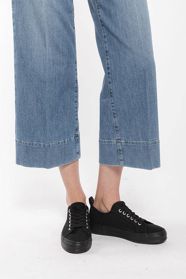 PS. Don't Forget Me EVA MID RISE PALAZZO CROPPED FIT Qualità