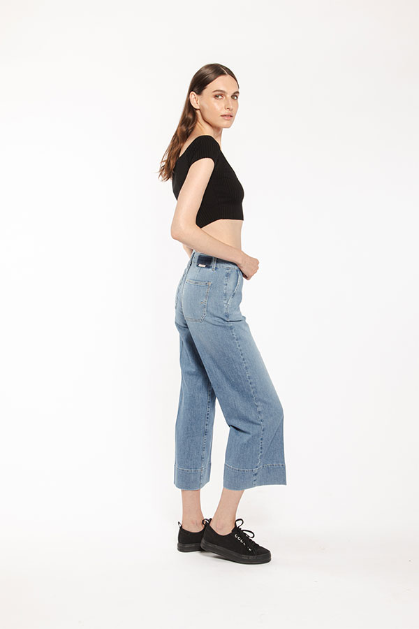 PS. Don't Forget Me EVA MID RISE PALAZZO CROPPED FIT Qualità