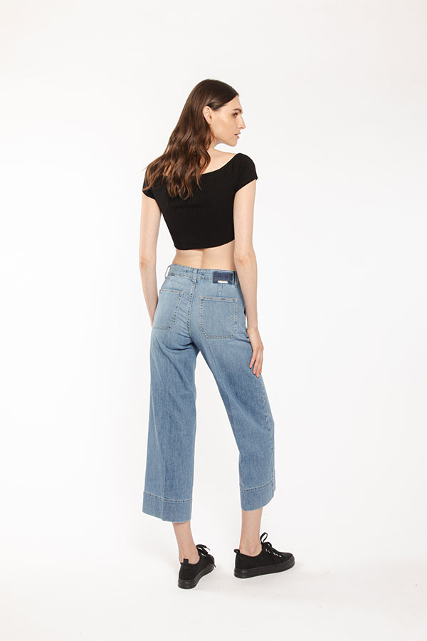 PS. Don't Forget Me EVA MID RISE PALAZZO CROPPED FIT Qualità