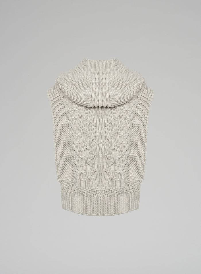 Lorena Antoniazzi GILET IN MAGLIA A TRECCIA SCOLPITA Nuova