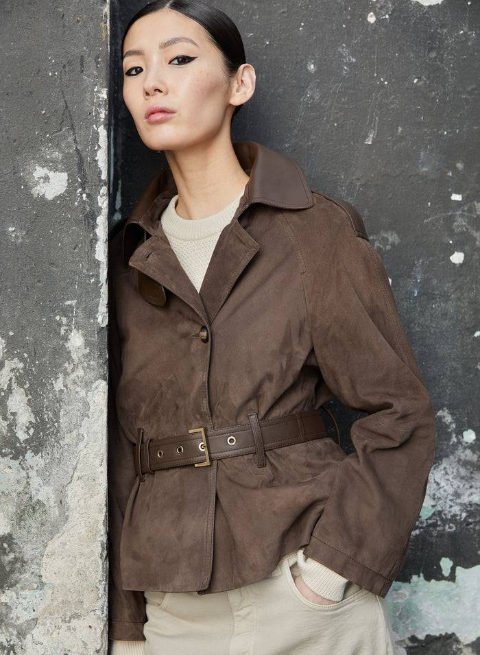 Lorena Antoniazzi GIACCA IN CAMOSCIO Spedizione Gratuita