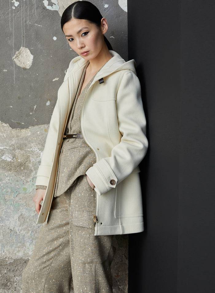 Lorena Antoniazzi CAPPOTTO IN LANA E CASHMERE CON CAPPUCCIO I Più Venduti