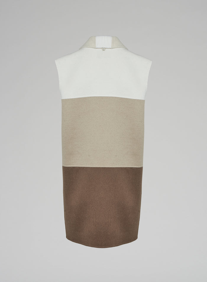 Lorena Antoniazzi GILET LUNGO IN LANA E ANGORA Prezzo Ridotto