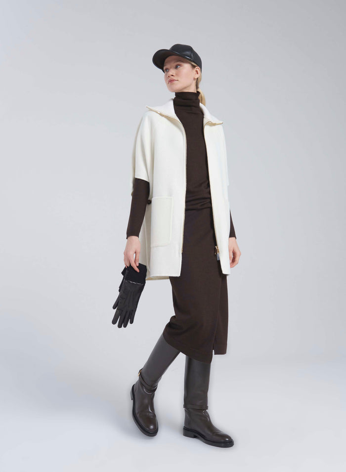 Lorena Antoniazzi GILET IN LANA E ANGORA Sottocosto