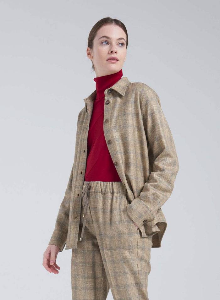 Lorena Antoniazzi CAMICIA IN LANA E VISCOSA Saldi