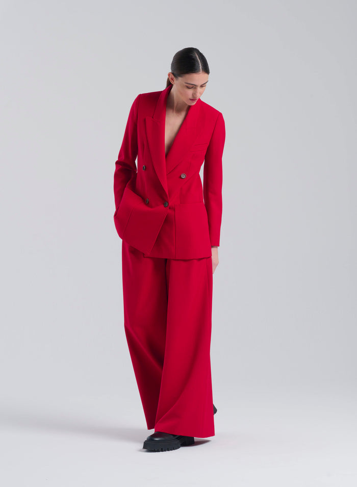 Lorena Antoniazzi PANTALONI PALAZZO IN LANA STRETCH Saldi Di Fabbrica