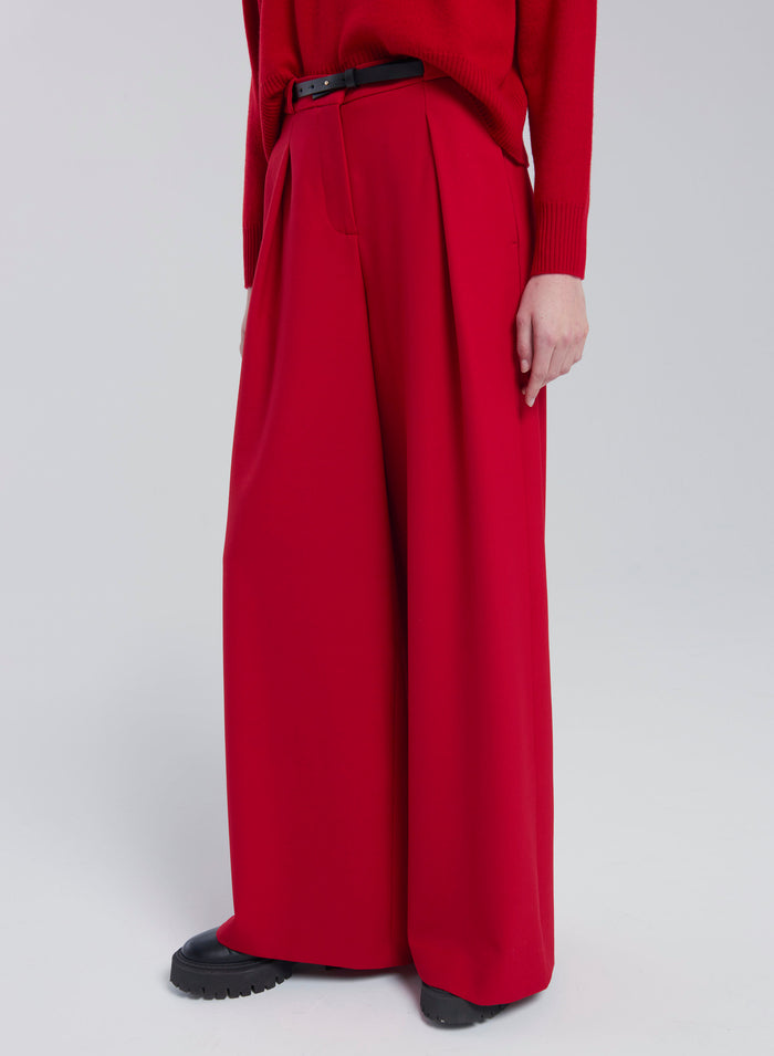 Lorena Antoniazzi PANTALONI PALAZZO IN LANA STRETCH Saldi Di Fabbrica