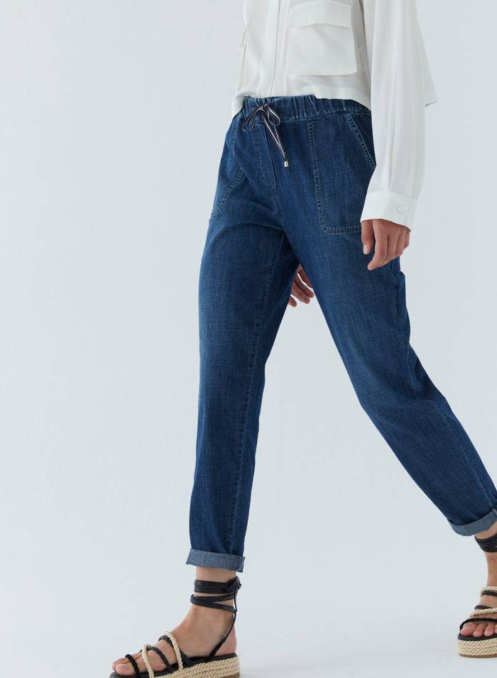 Lorena Antoniazzi JOGGERS IN DENIM Qualità