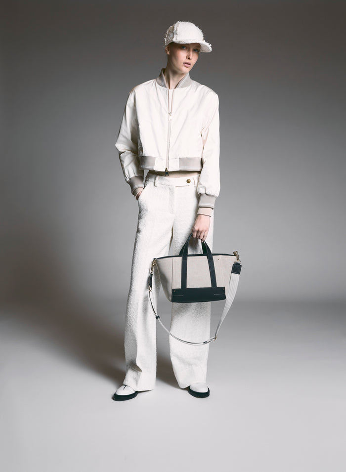 Lorena Antoniazzi BOMBER CROPPED IN NYLON In Linea