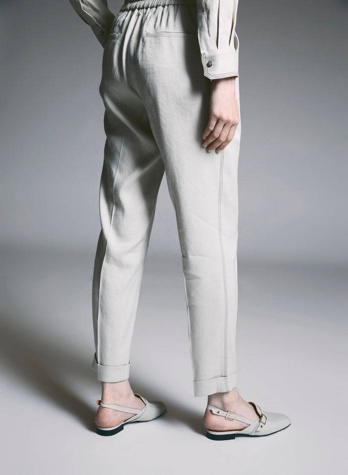 Lorena Antoniazzi JOGGERS IN LINO Qualità