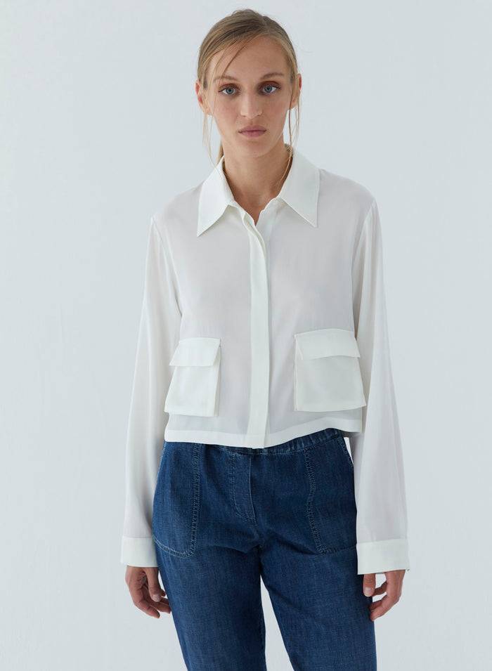 Lorena Antoniazzi BLUSA IN TWILL DI SETA Affare Del Giorno