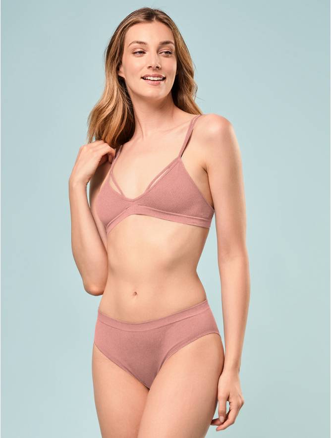 Luigi di Focenza SLIP DONNA V. ALTA COSTINA RIB ROSA ANTICO Pezzi Unici