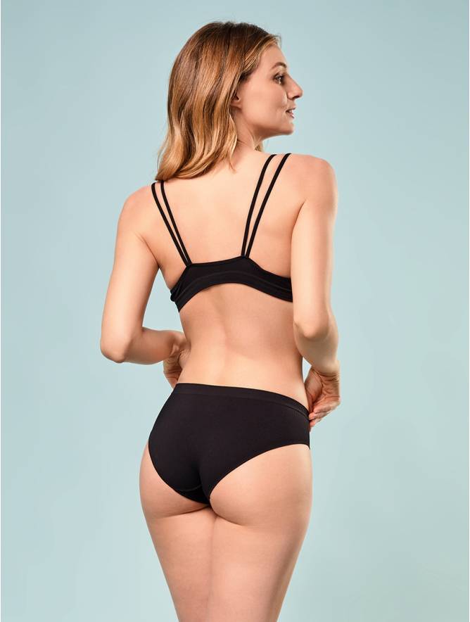 Luigi di Focenza SLIP DONNA V. ALTA COSTINA RIB NERO Qualità Garantita