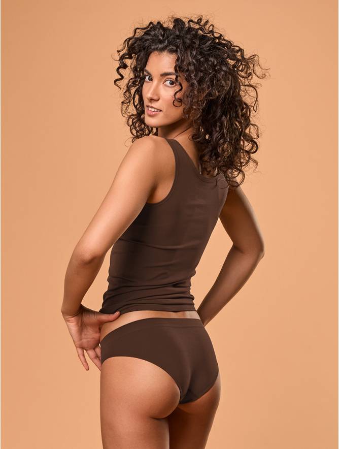 Luigi di Focenza SLIP DONNA VITA ALTA CIOCCOLATO Saldi Di Fabbrica