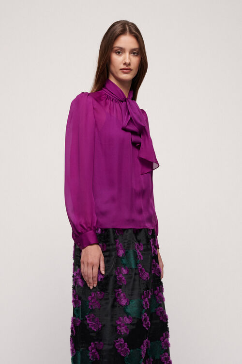 Luisa Spagnoli Luccichio - Camicia in seta Nuovo