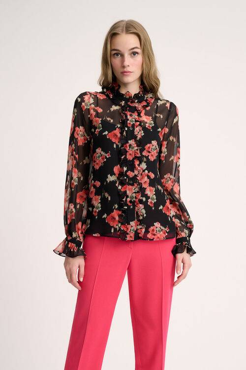 Luisa Spagnoli Lamine - Blusa con volant Sottocosto