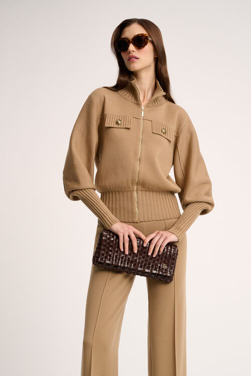 Luisa Spagnoli Merlo - Giacca bomber in maglia Online