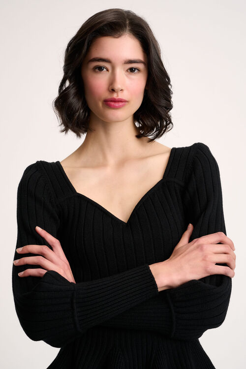 Luisa Spagnoli Merlato - Pullover scollo a cuore Novità