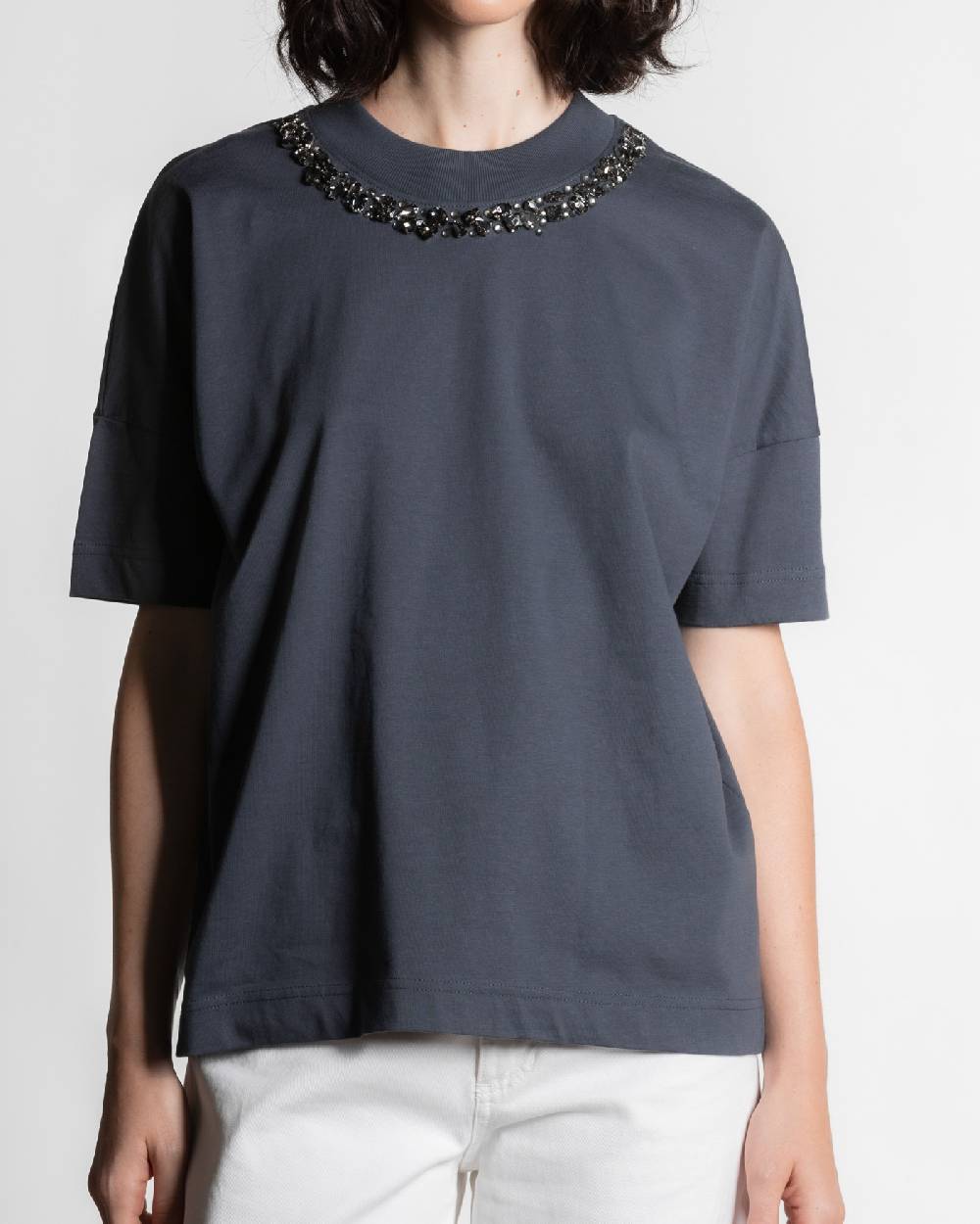 Rialto 48 T-SHIRT CON DETTAGLIO CRISTALLI Vendita Economica