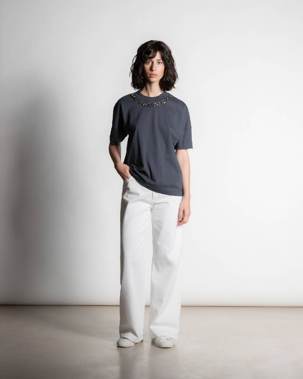Rialto 48 T-SHIRT CON DETTAGLIO CRISTALLI Vendita Economica