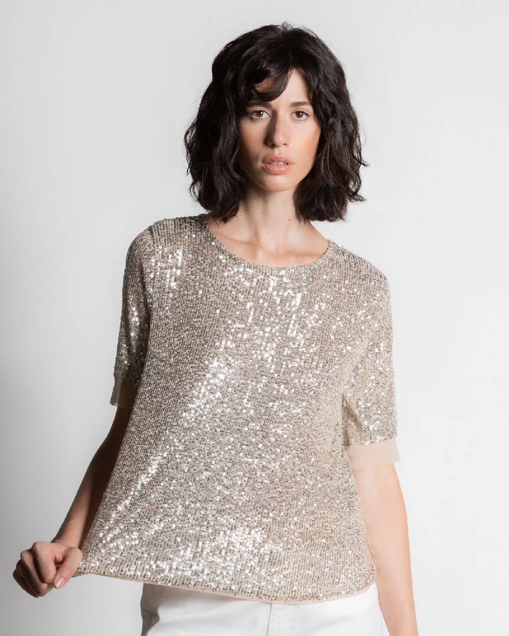 Rialto 48 T-SHIRT CON PAILLETTES Offerta
