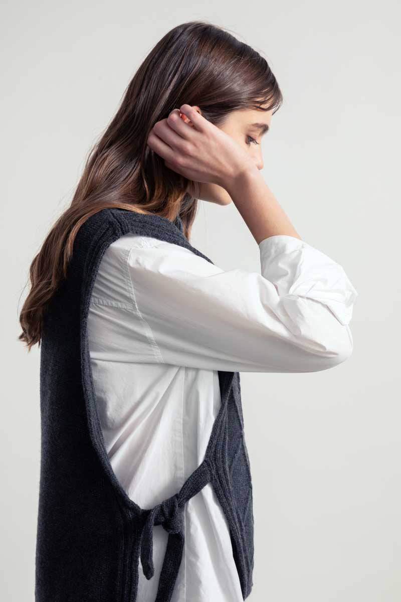 Rifò DELIA Gilet Collo Alto Lana Rigenerata Italy