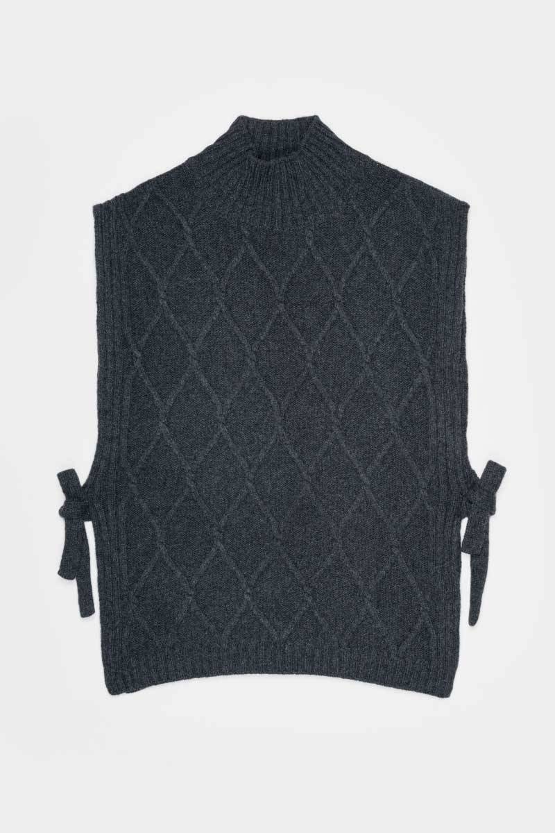 Rifò DELIA Gilet Collo Alto Lana Rigenerata Italy