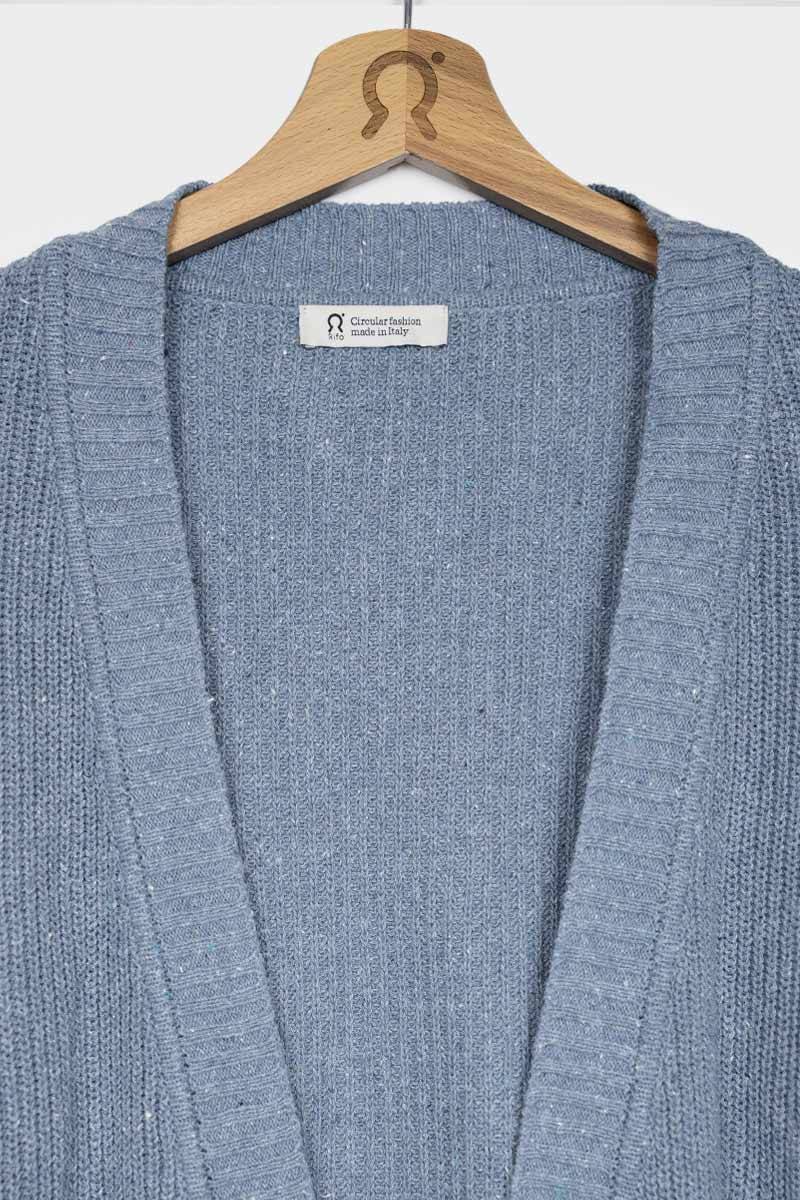 Rifò CARA Cardigan Donna Cotone Jeans Rigenerato Soddisfazione Garantita