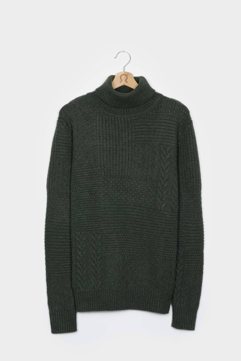 Rifò BARTOLOMEO Maglia Collo Alto Uomo Cashmere Rigenerato Vendita Calda