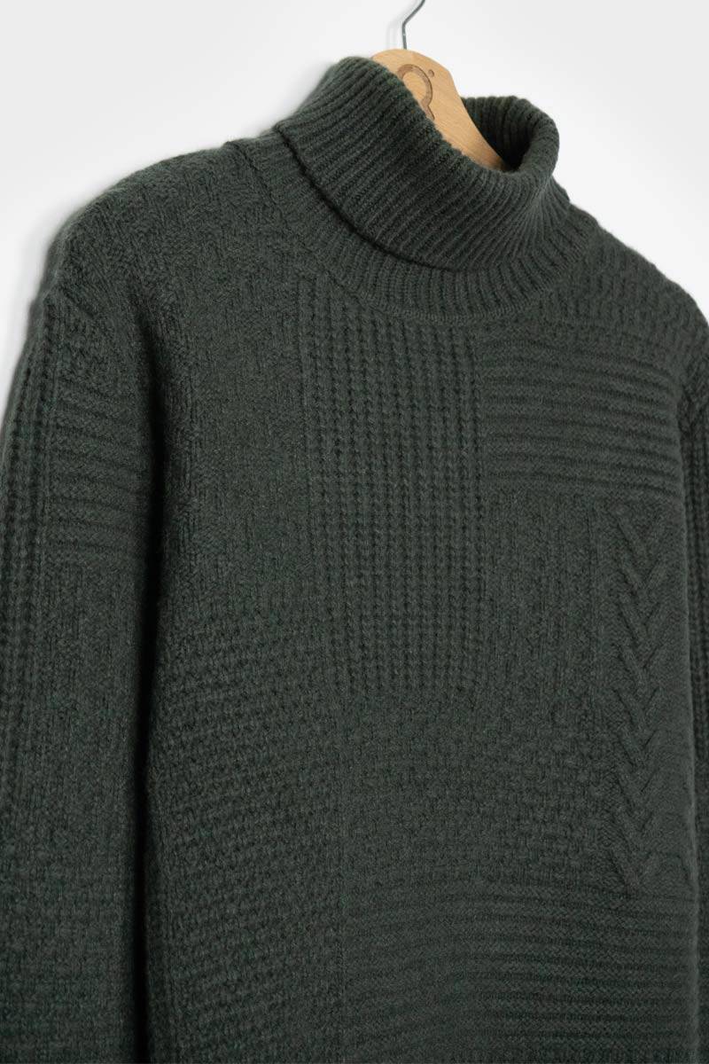 Rifò BARTOLOMEO Maglia Collo Alto Uomo Cashmere Rigenerato Vendita Calda