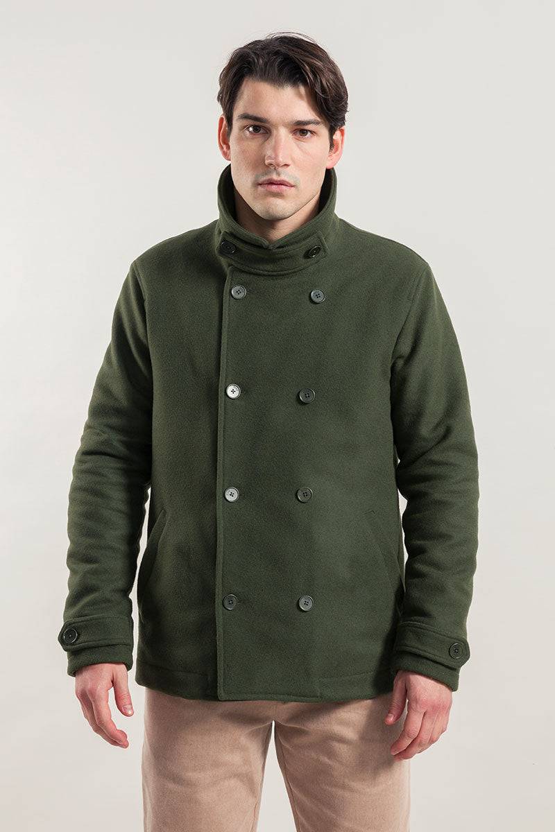 Rifò ACHAB Giacca Peacoat Uomo Lana Rigenerata Saldi Di Fabbrica