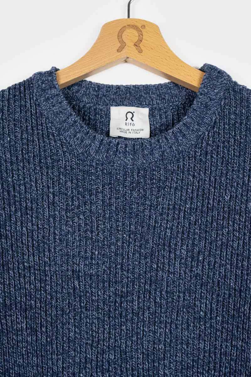 Rifò COSIMO Maglia Uomo Cotone Jeans Rigenerato Moda