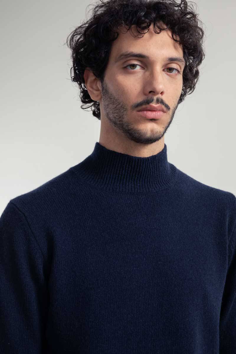 Rifò CLEMENTE Maglia Collo Alto Uomo Cashmere Rigenerato Italia