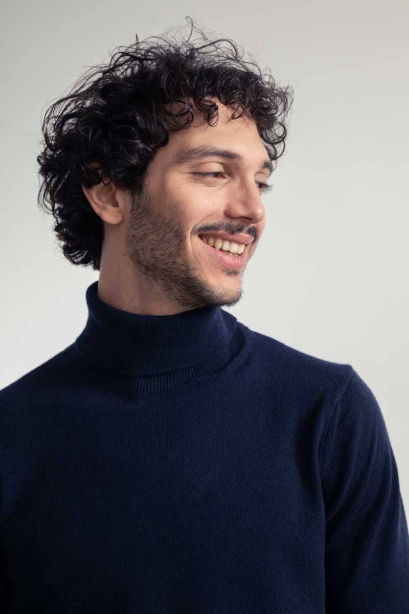 Rifò ALBERTO Maglia Collo Alto Uomo Cashmere Rigenerato In Linea