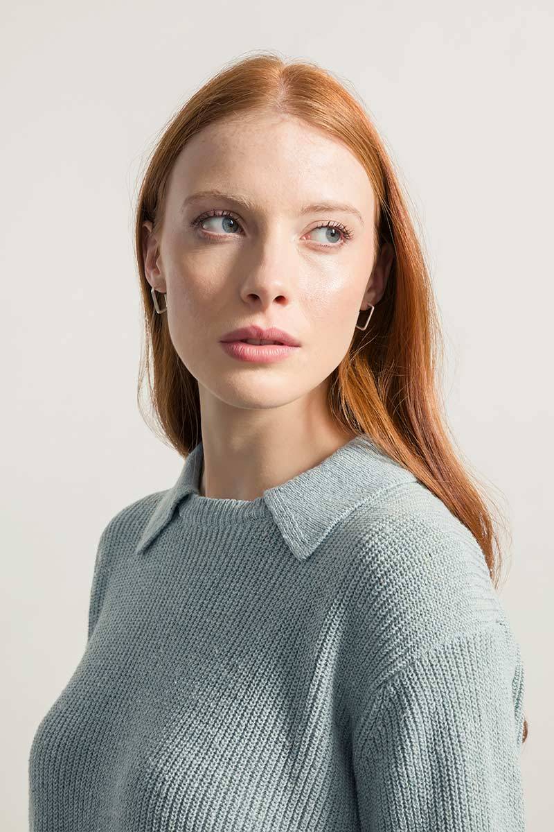 Rifò MARTINA Maglia Cropped Donna Cotone Jeans Rigenerato Online