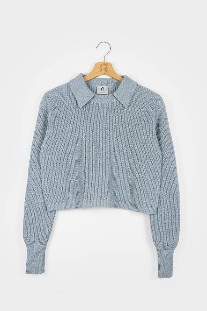 Rifò MARTINA Maglia Cropped Donna Cotone Jeans Rigenerato Online