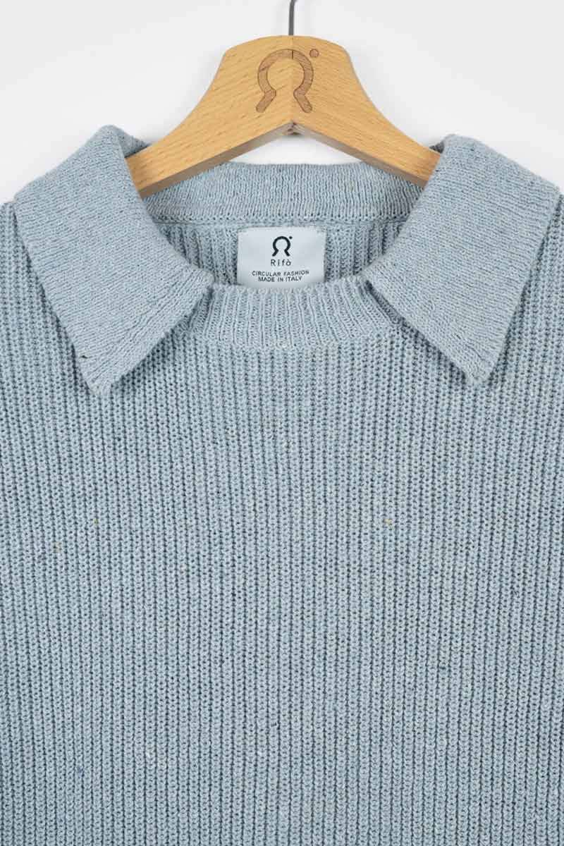 Rifò MARTINA Maglia Cropped Donna Cotone Jeans Rigenerato Online