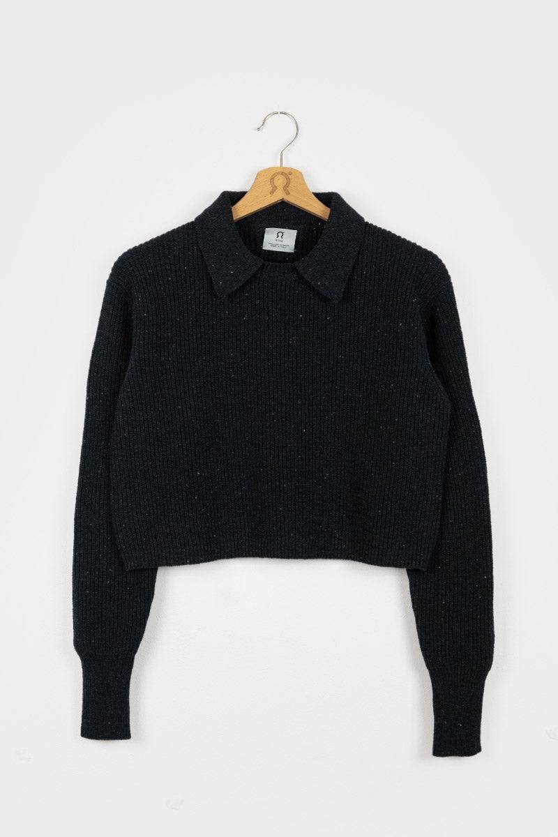 Rifò MARTINA Maglia Cropped Donna Cotone Jeans Rigenerato Outlet