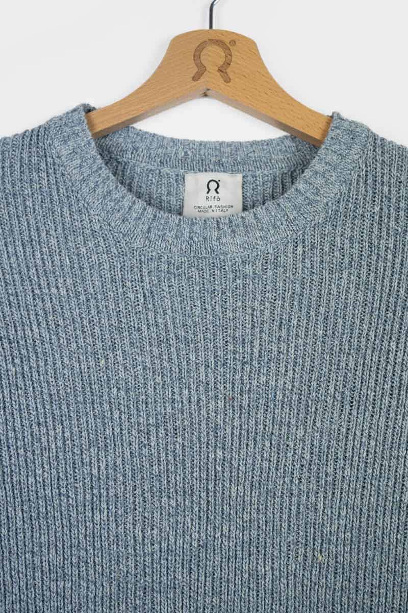 Rifò COSIMO Maglia Uomo Cotone Jeans Rigenerato Vendita Economica