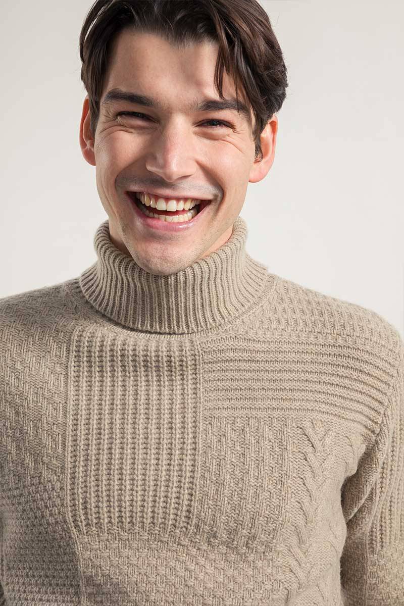 Rifò BARTOLOMEO Maglia Collo Alto Uomo Cashmere Rigenerato Vendite Flash