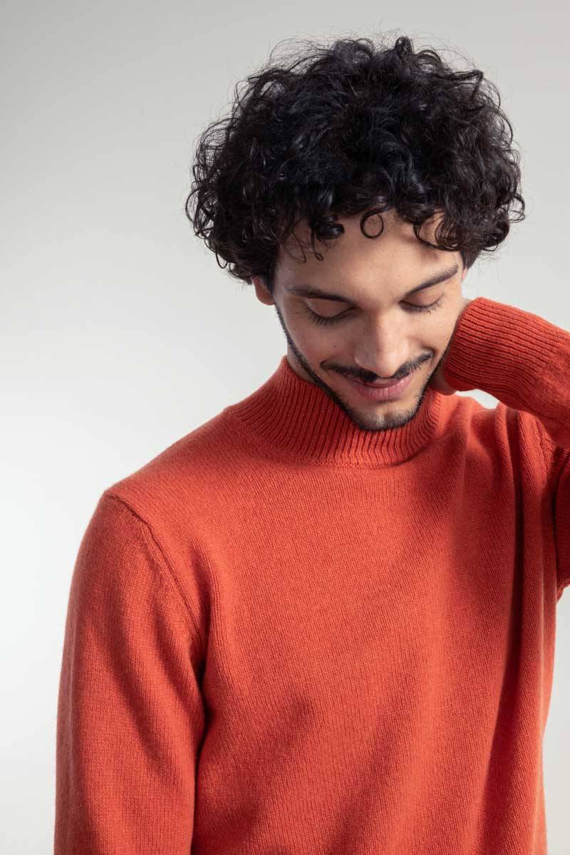 Rifò CLEMENTE Maglia Collo Alto Uomo Cashmere Rigenerato Qualità