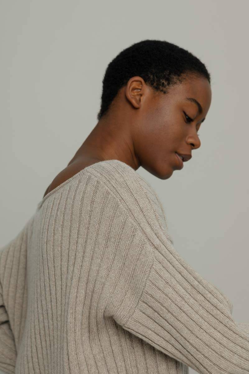 Rifò LUCE Maglia Scollo a Barca Donna Cashmere Rigenerato Saldi